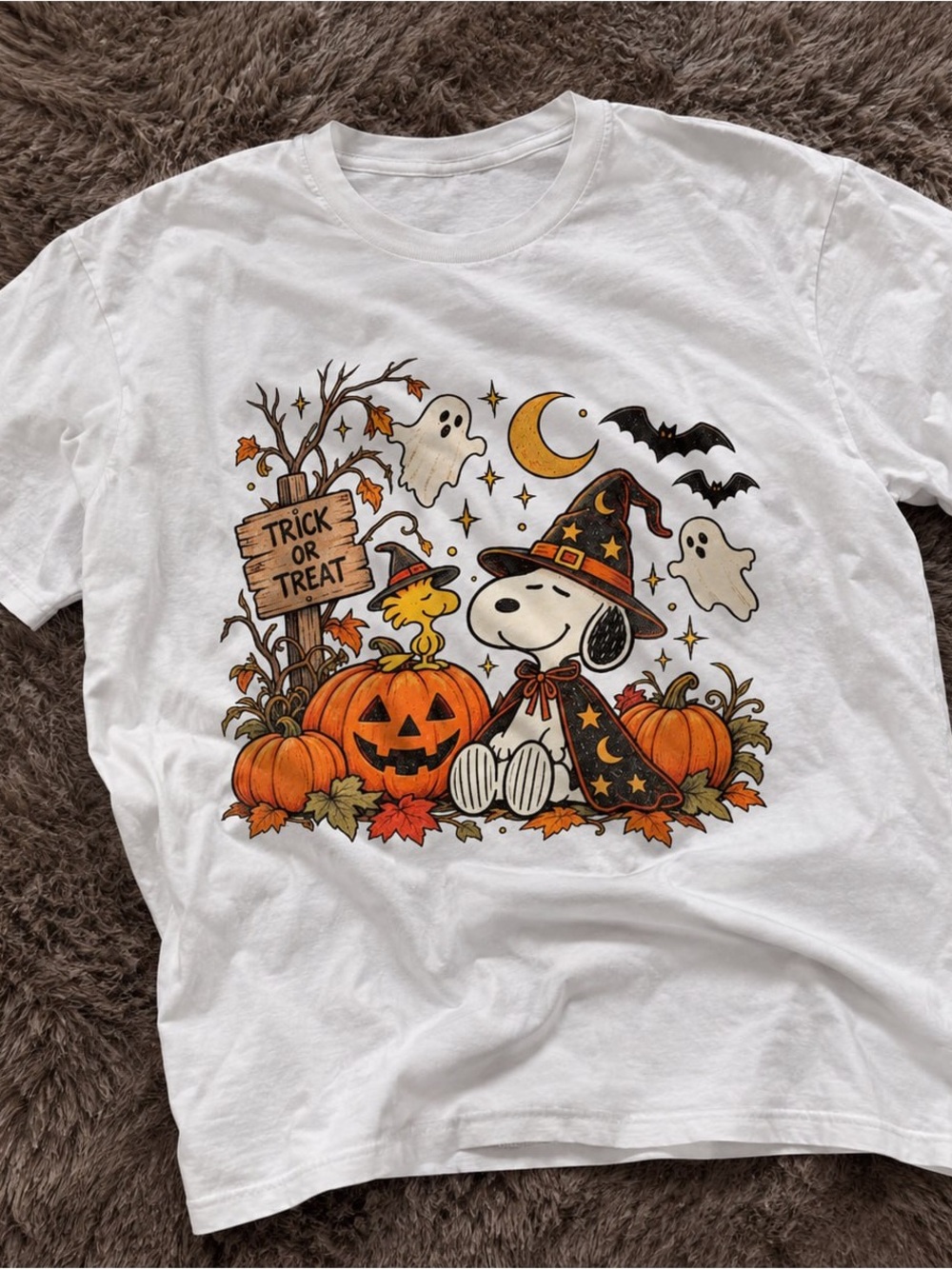 Peanuts Trick or Treat Halloween Gildan White Tee